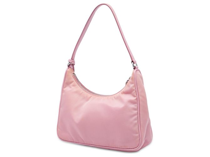 Saffiano Prada Mini Tessuto Re Edition 2005 Schultertasche Rosa Pink - Ansicht 2