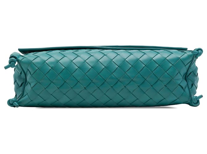 Knot Bottega Veneta Borsa a tracolla BV Fold in Nappa Intrecciato blu Medium Turchese - vista 3
