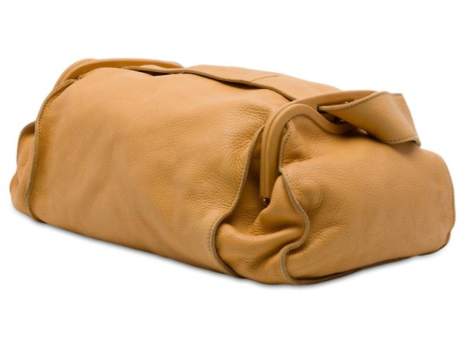 Borsa a tracolla Bottega Veneta in pelle marrone con tasca laterale Caramello - vista 2