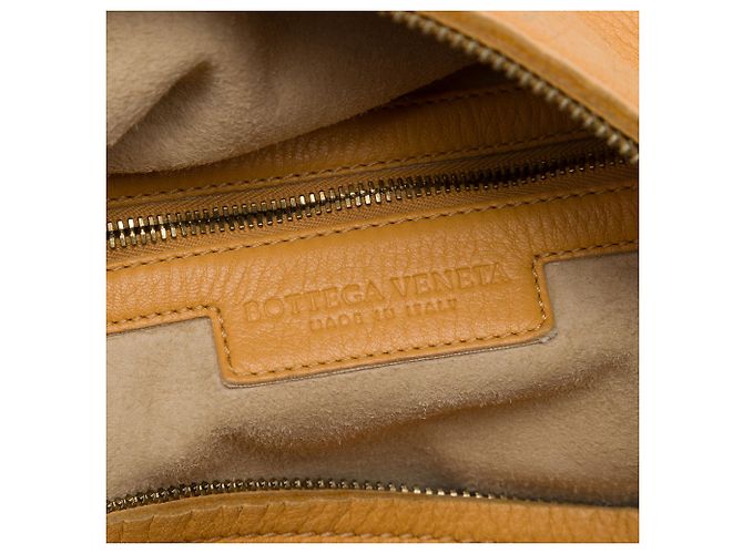 Borsa a tracolla Bottega Veneta in pelle marrone con tasca laterale Caramello - vista 5