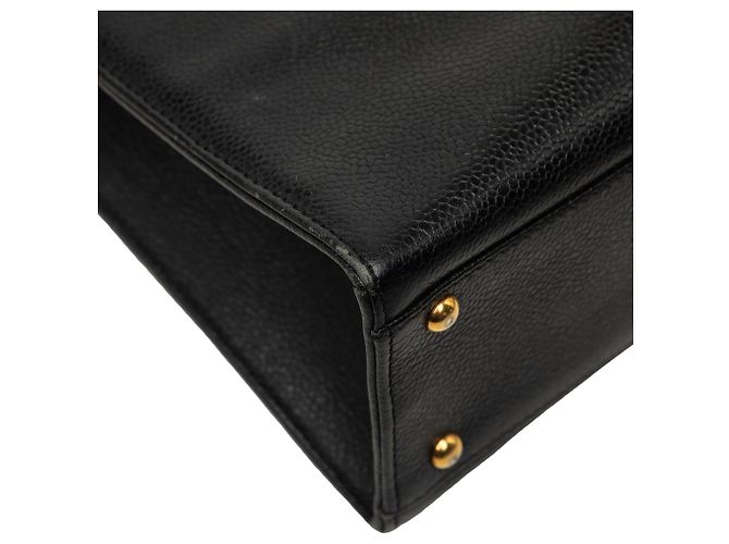 Borsa Tote Chanel Black CC Caviar Chain Turn Lock Nero - vista 6