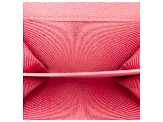 Cartera Compacta con Solapa Chanel Pink CC Quilted Caviar Rosa - vista 4