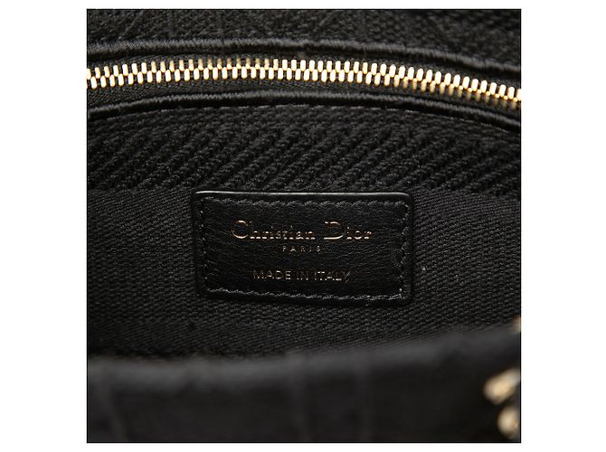 Autre Marque Dior Black Medium Embroidered Canvas Cannage Lady D Lite Negro - vista 5