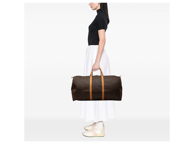 Louis Vuitton Brown Monogram Keepall 60 Marrom - vista 6