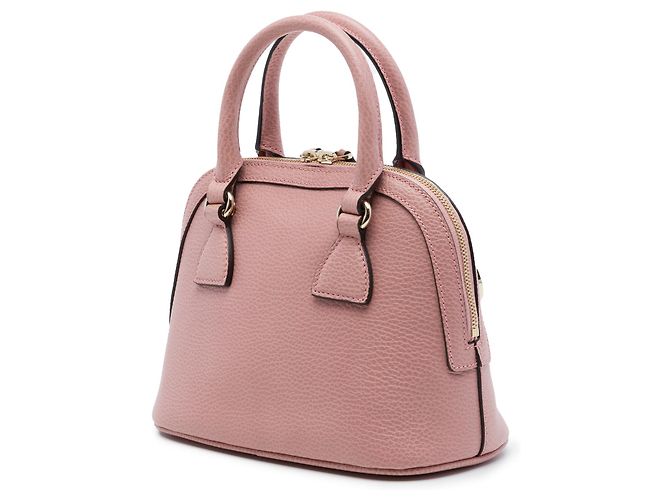 Borsa Dome Gucci Mini in vitello rosa con ciondolo GG - vista 2