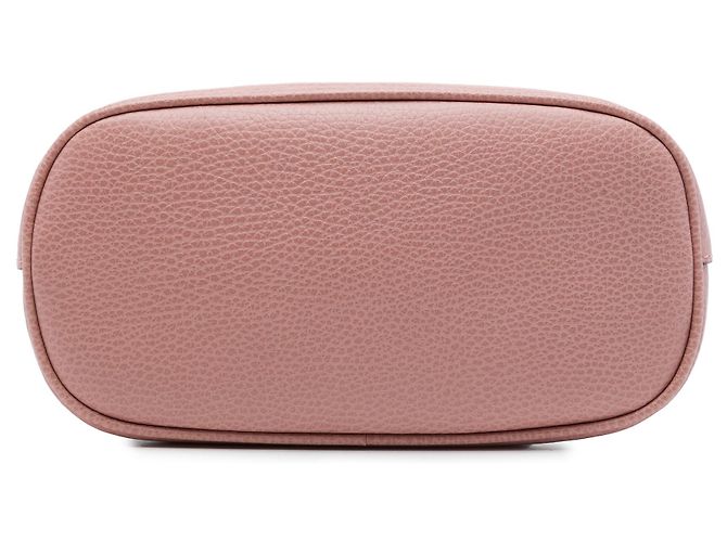 Borsa Dome Gucci Mini in vitello rosa con ciondolo GG - vista 3