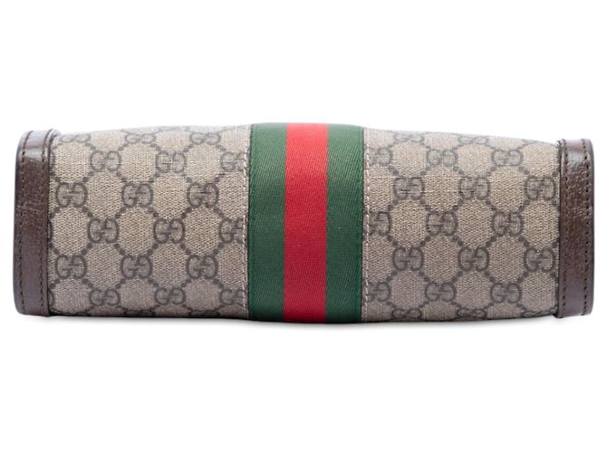Gucci Beige Small GG Supreme Web Ophidia Chain Crossbody - vista 3