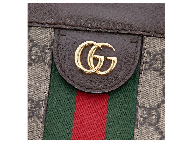 Gucci Beige Small GG Supreme Web Ophidia Chain Crossbody - vista 5