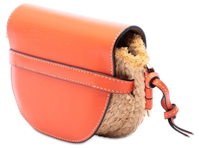 Borsa a tracolla Mini Gate in rafia beige LOEWE - vista 2