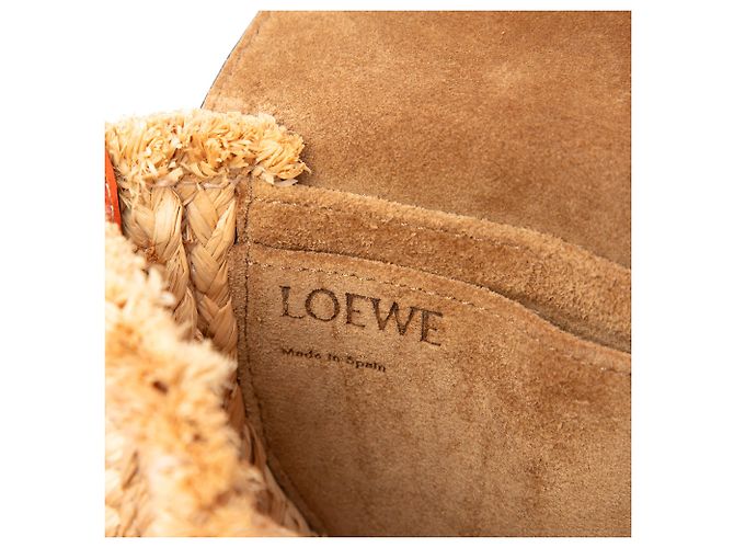 Borsa a tracolla Mini Gate in rafia beige LOEWE - vista 5