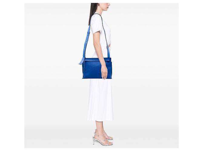 Borsa a tracolla LOEWE Anagram T Pouch in pelle blu - vista 6