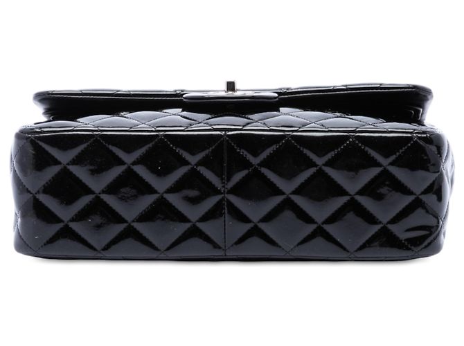 Chanel Black Jumbo Classic Patent Double Flap Nero - vista 3