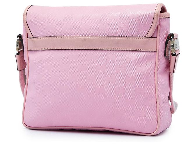Borsa Messenger Gucci Kids rosa con stampa GG e Web - vista 2