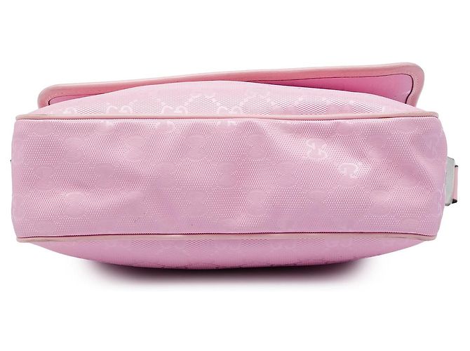 Borsa Messenger Gucci Kids rosa con stampa GG e Web - vista 3