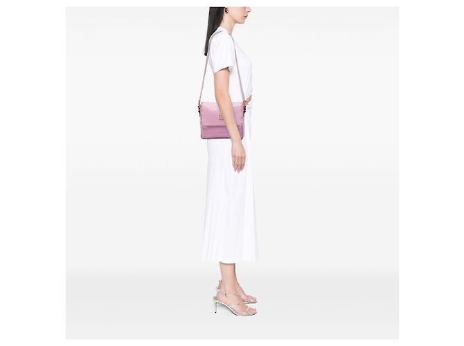 Borsa Messenger Gucci Kids rosa con stampa GG e Web - vista 5