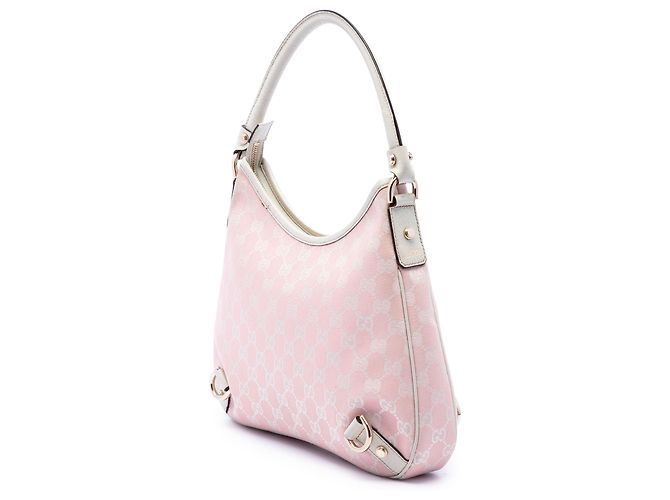Borsa a tracolla Gucci Abbey D Ring in tela GG rosa - vista 2