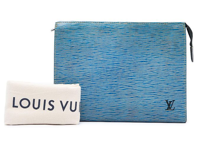 Louis Vuitton Beauty Case Epi Denim Blu 26 - vista 7