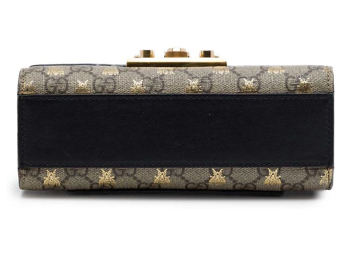 Gucci Beige Small GG Supreme Bee Padlock Crossbody - vista 3
