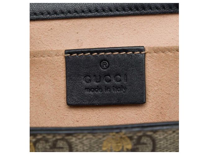 Gucci Beige Small GG Supreme Bee Padlock Crossbody - vista 5