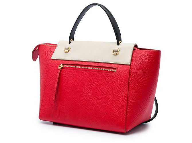 Belt Bag Céline Borsa cintura Celine Mini Tricolor in pelle di vitello grana rossa Rosso - vista 2