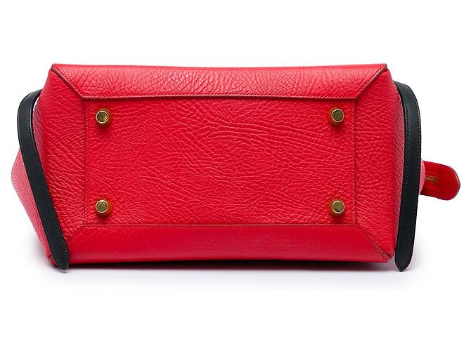 Belt Bag Céline Borsa cintura Celine Mini Tricolor in pelle di vitello grana rossa Rosso - vista 3