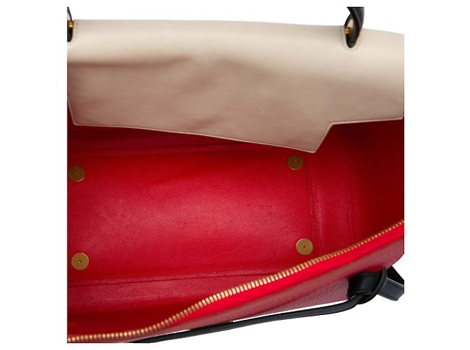 Belt Bag Céline Borsa cintura Celine Mini Tricolor in pelle di vitello grana rossa Rosso - vista 4