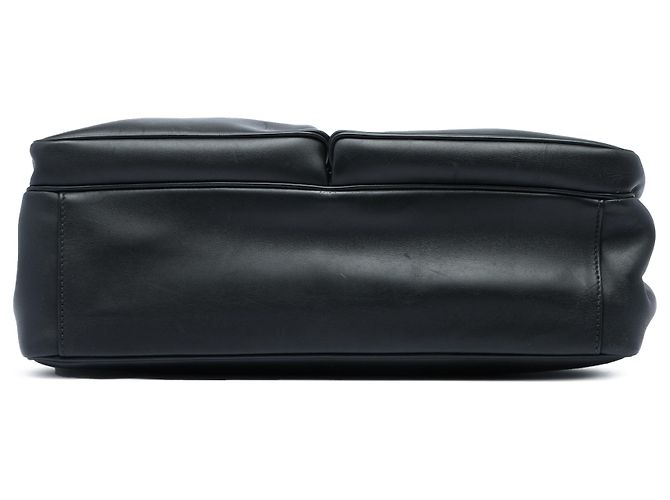 Double Borsa business Prada in vitello City nera con doppia chiusura push lock Nero - vista 3