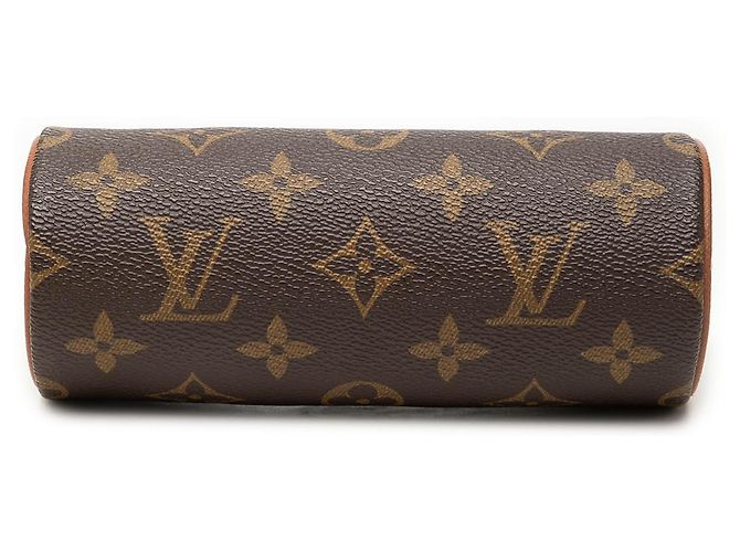 Louis Vuitton Brown Monogram Papillon Pochette Marrone - vista 3
