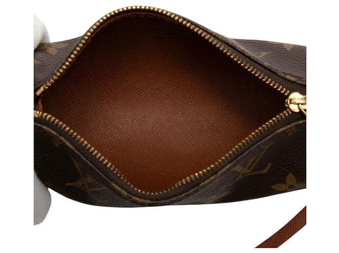 Louis Vuitton Brown Monogram Papillon Pochette Marrone - vista 4