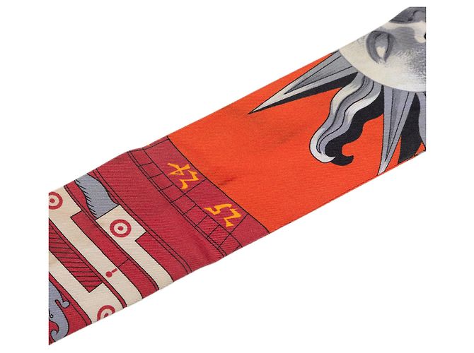 Lenço de seda Twilly Hermès Orange Astrologie Laranja - vista 3