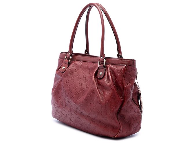 Borsa Tote Gucci Red Guccissima Sukey Rosso Bordò - vista 2