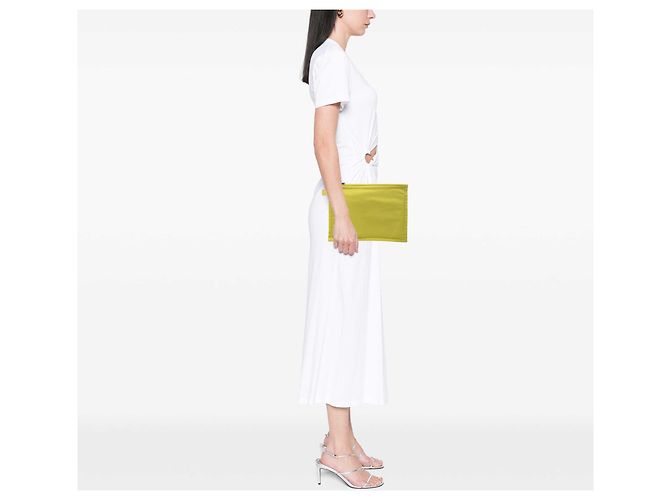 Pouch con zip Hermès Green Toile Bora Bora MM D'oro Verde - vista 6