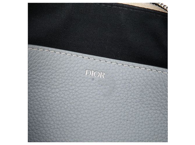 Pouch A5 Signature 1947 Dior in pelle di vitello grana grossa grigio Marrone - vista 5