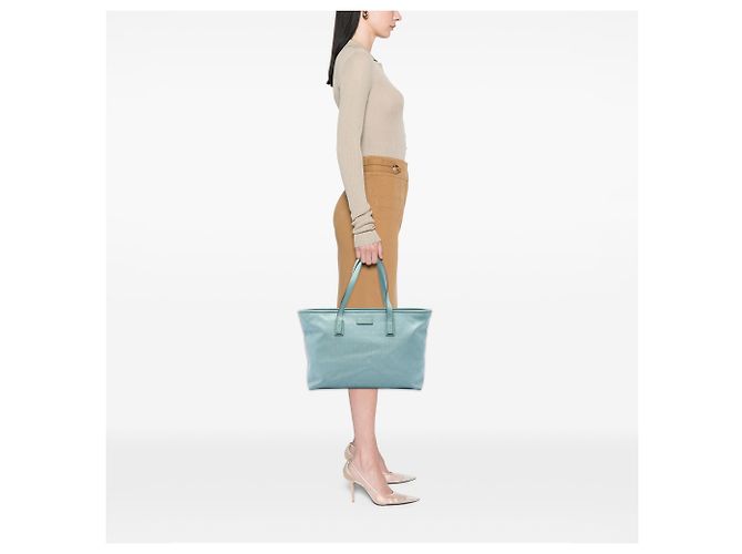 Gucci Blue Medium GG Bedruckte Tote Bag Blau Hellblau - Ansicht 5