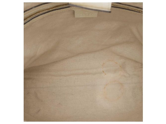 Borsa Tote Gucci White Tall Calfskin Bamboo Shopper Bianco - vista 4