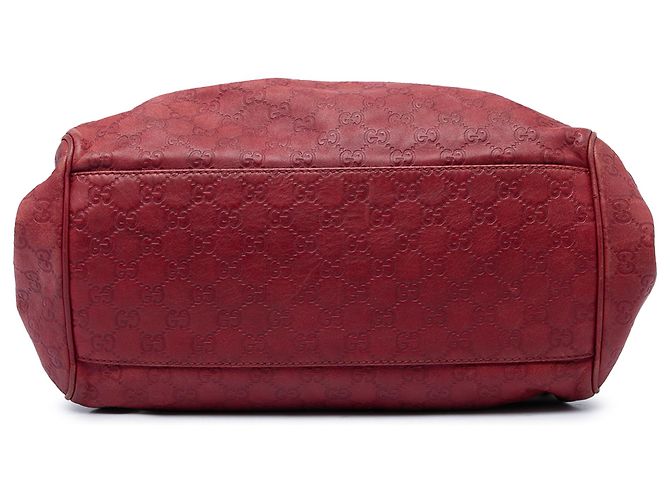 Borsa Gucci Red Guccissima Sukey Satchel Rosso Bordò - vista 3