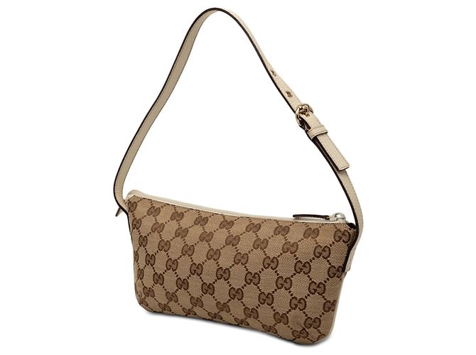 Borsa a tracolla Gucci in tela GG beige - vista 2