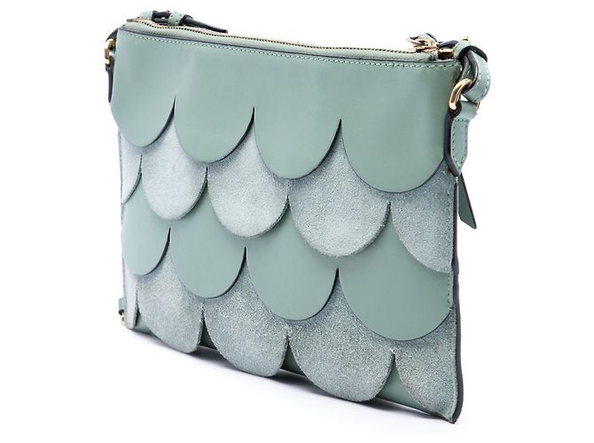 Bolsa Tiracolo Peyton Burberry em couro e camurça recortada verde - vista 2