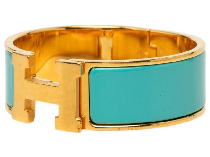 Hermès Blue Wide Enamel Clic H Bracelet PM - view 2