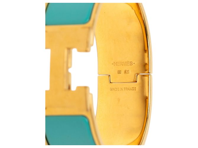 Hermès Blue Wide Enamel Clic H Bracelet PM - view 4
