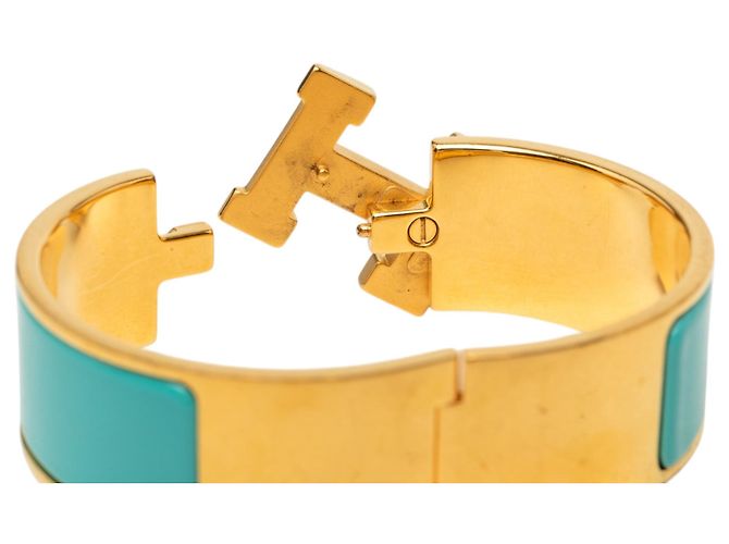 Hermès Blue Wide Enamel Clic H Bracelet PM - view 5