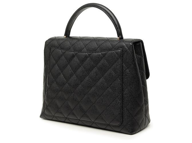 Chanel Black Jumbo Quilted Caviar Kelly Flap Nero - vista 2
