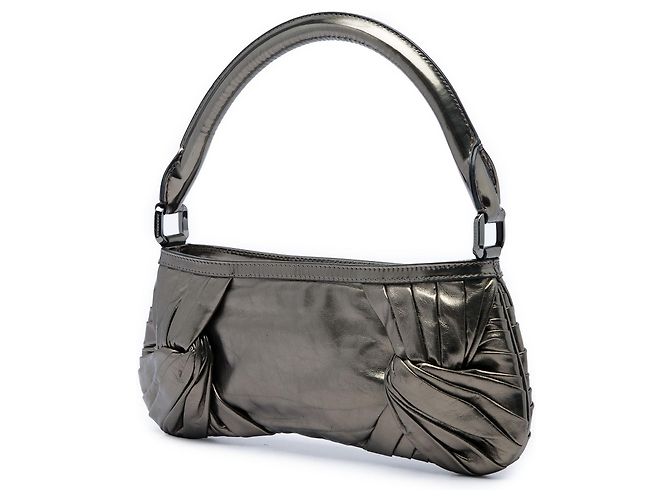 Borsa a tracolla Burberry Brown Metallic Leather Sling Knot Marrone Bronzo - vista 2