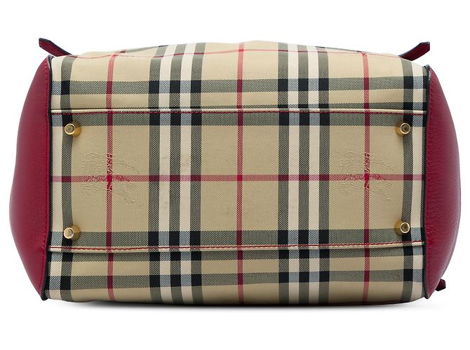Borsa tote Burberry Beige Small Haymarket Check in nylon e vitello Canterbury - vista 3