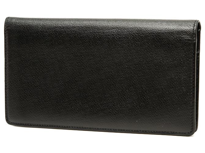 Cartera larga bifold Chanel de piel de becerro negra con botón CC Negro - vista 2