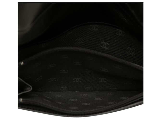 Cartera larga bifold Chanel de piel de becerro negra con botón CC Negro - vista 4