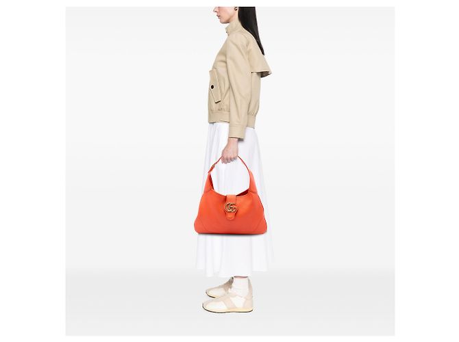 Gucci Aphrodite Crossbody aus Kalbsleder Orange Medium - Ansicht 6