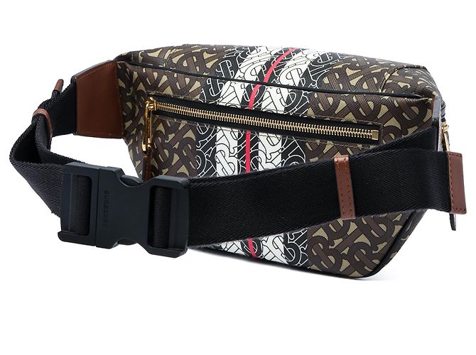 Borsa cintura Burberry Brown TB Monogram E Canvas Stripe Sonny Marrone - vista 2