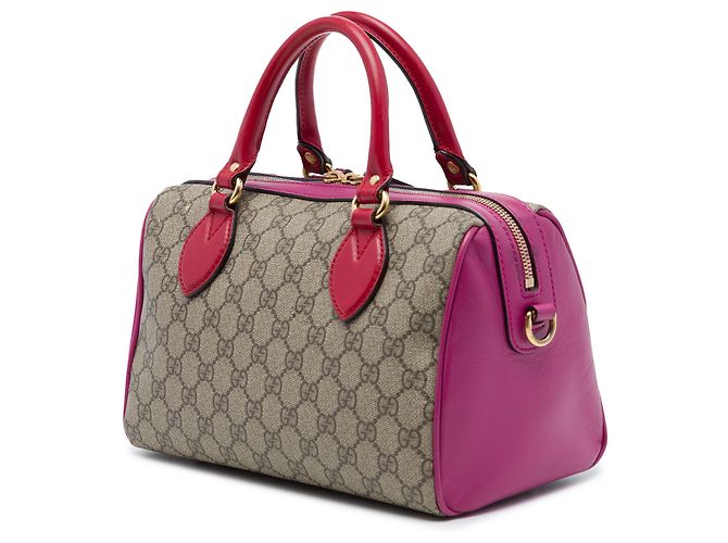 Borsa Satchel Gucci Beige Small GG Supreme - vista 2