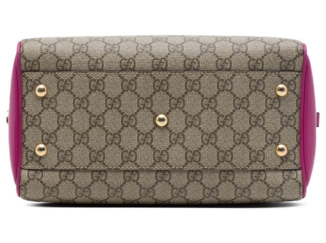 Borsa Satchel Gucci Beige Small GG Supreme - vista 3